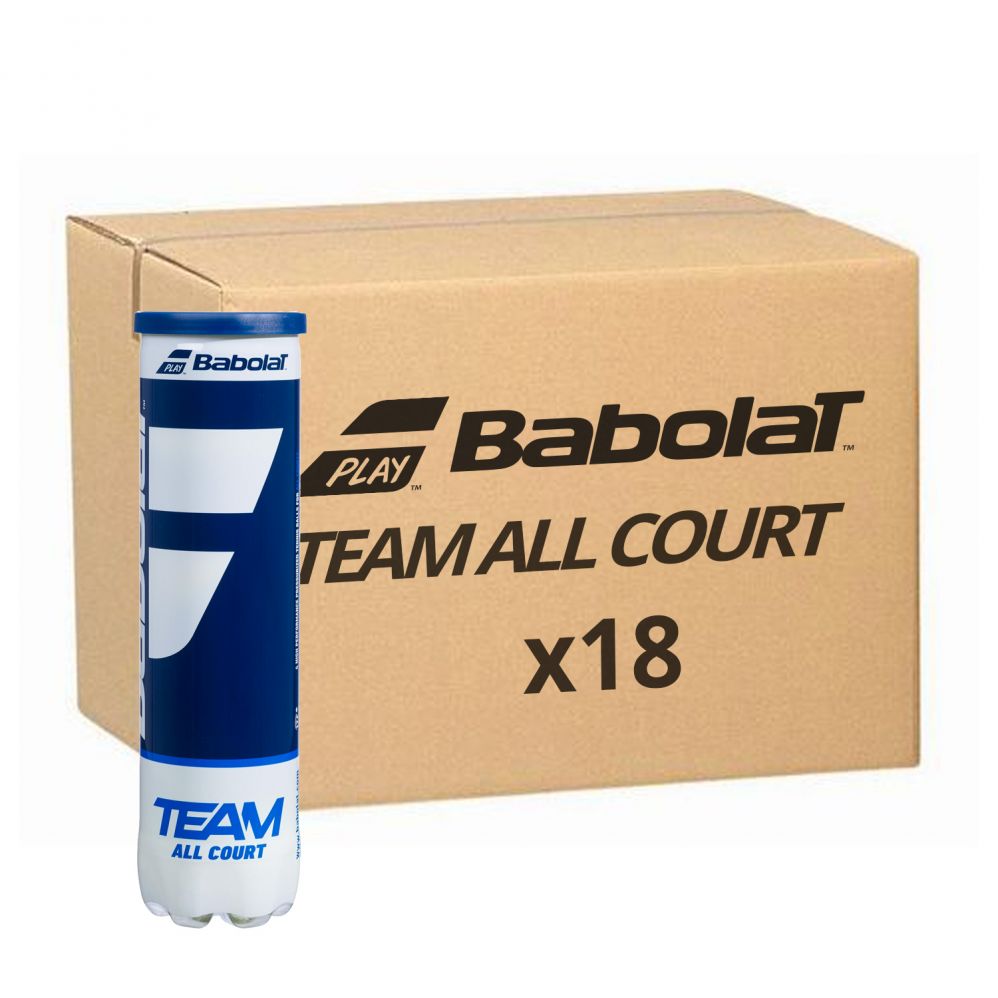 Cartone da 18 tubi di palline tennis Babolat Team All Court + OMAGGIO - TEAMAC18