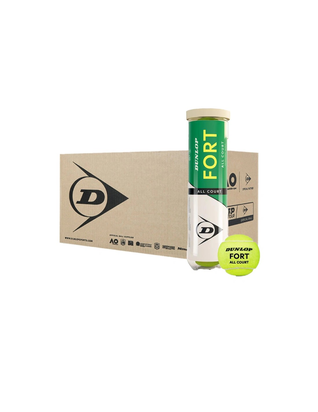 Cartone da 18 tubi Dunlop FORT All Court - tubi da 4  palline da tennis + OMAGGIO